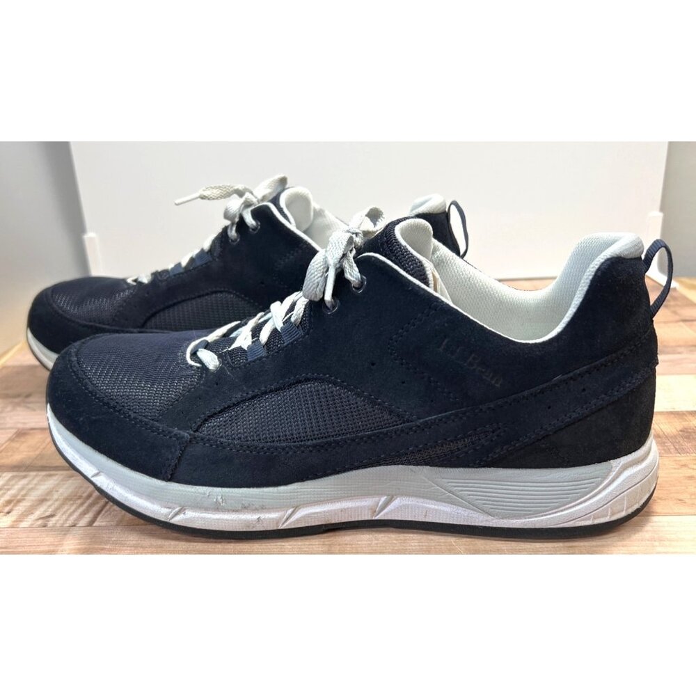 L.L. Bean Mens Black Athletic Shoes Size 12 W Lace-Up Mesh & Suede Upper Durable